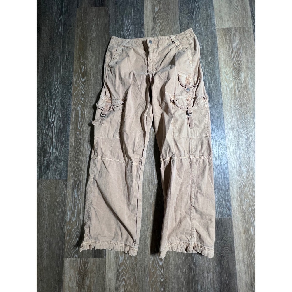 American Eagle Outfitters Wide Leg Cargo Pants in Light Tan